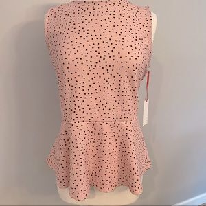 ELLE! New! pink w/ black polka dot blouse 👚 ⚫️